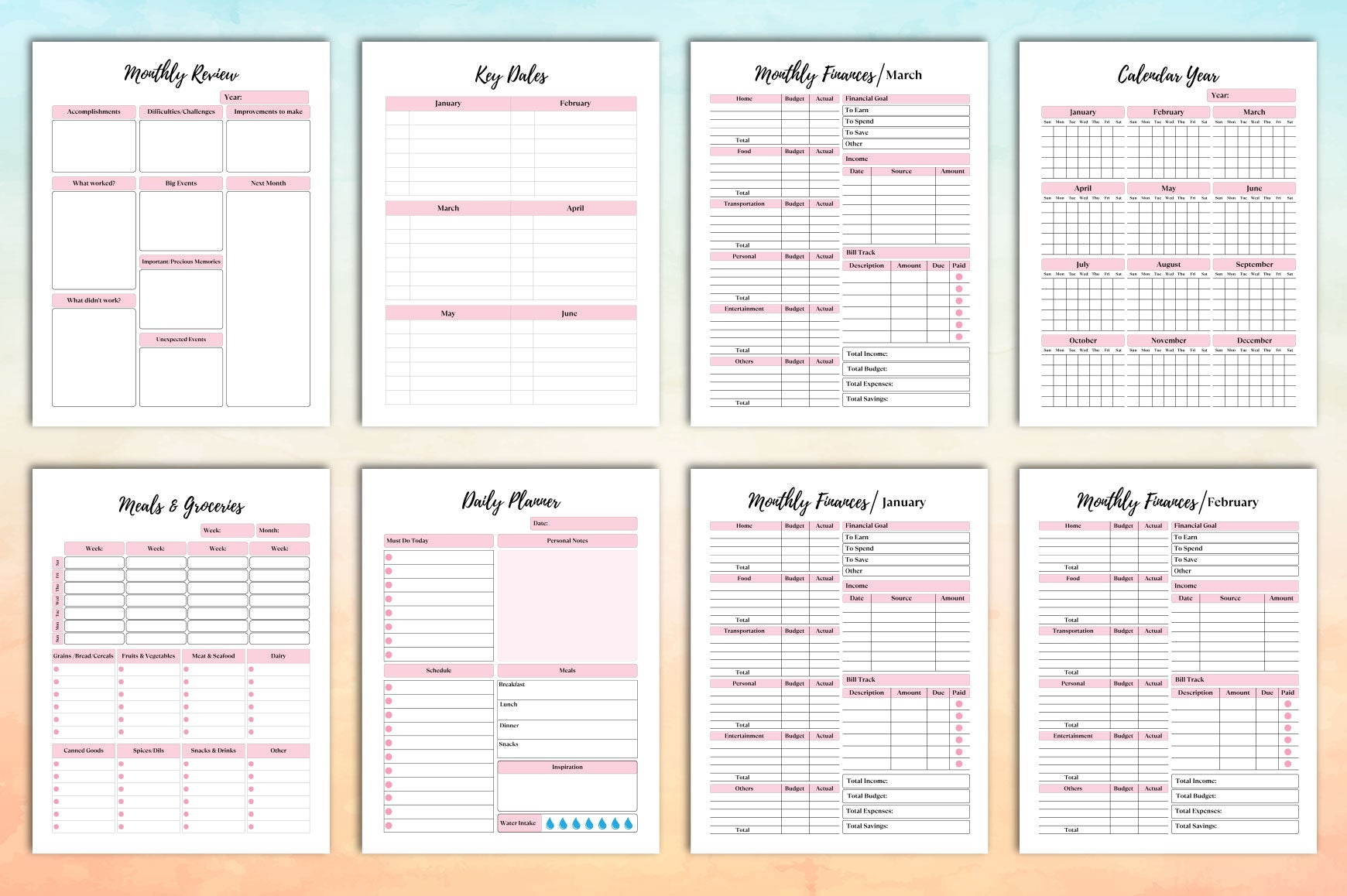 Undated Planner for Organization