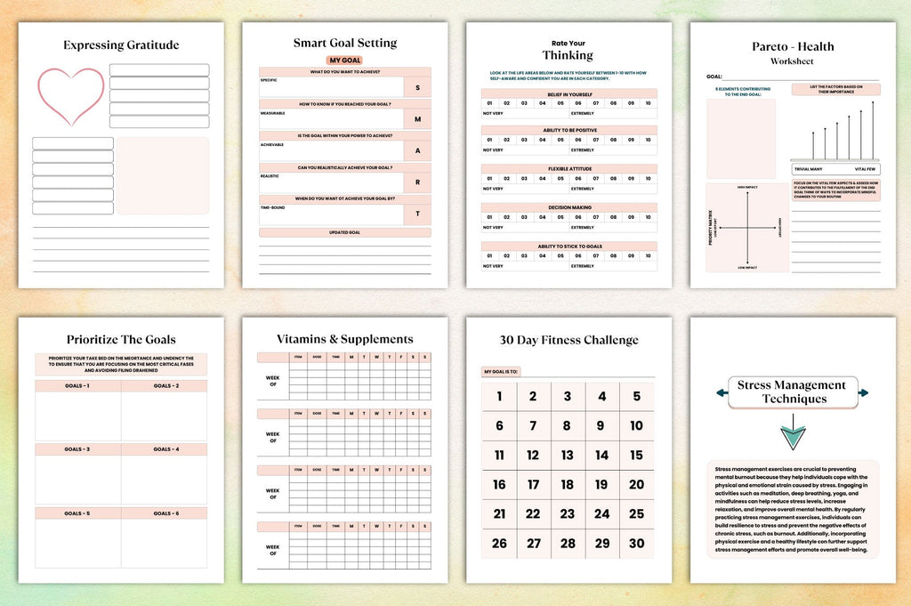 Mental Burnout Workbook for Stress Relief