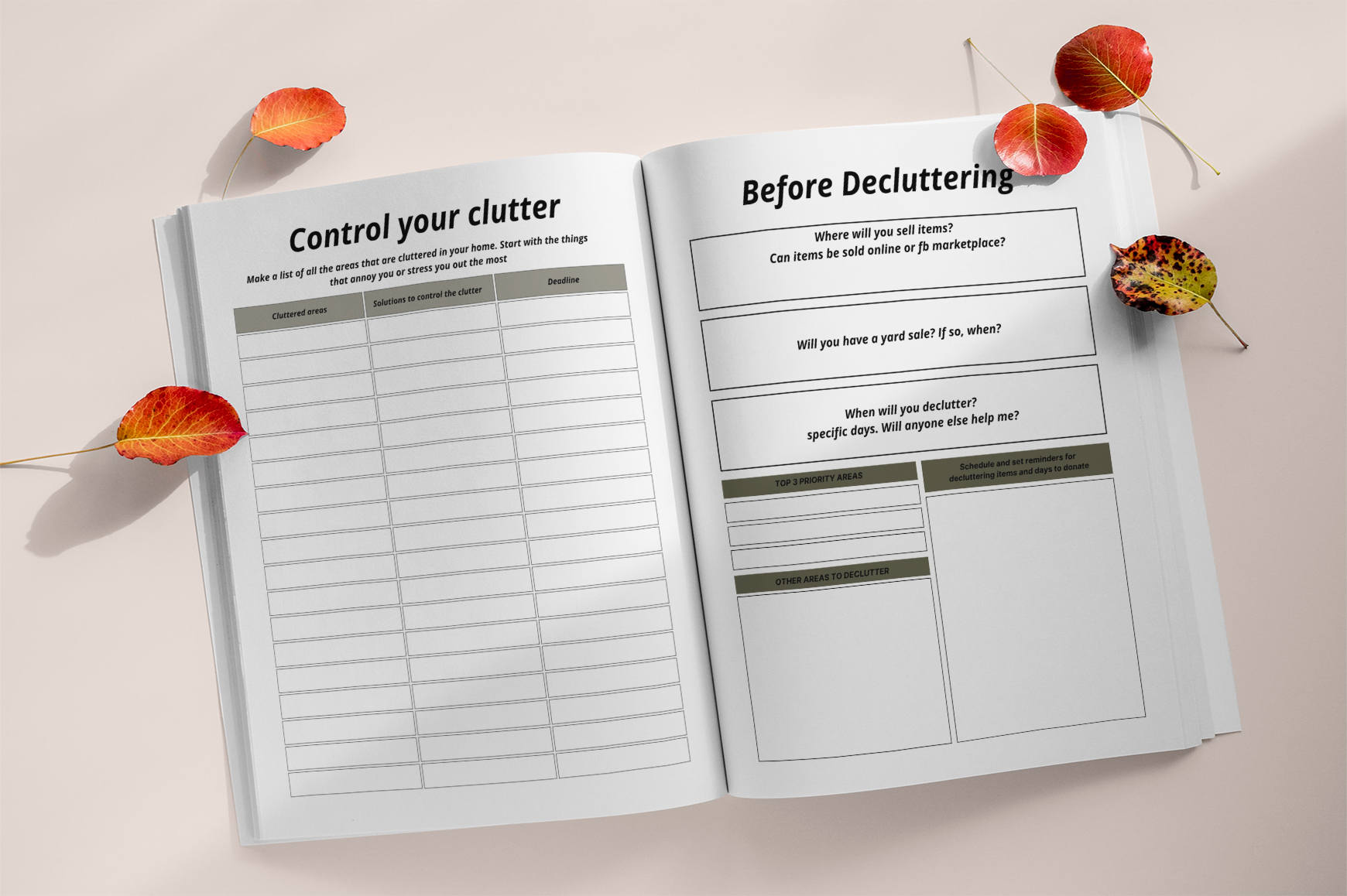 Simple Life Declutter Clean Space Planner