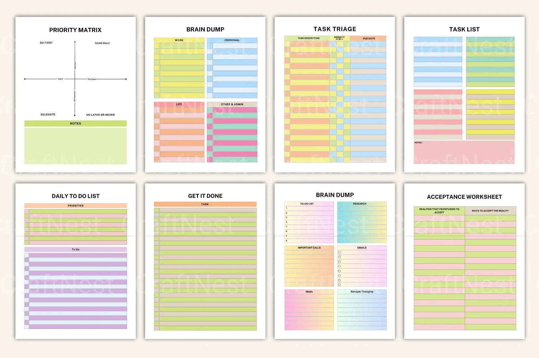 ADHD Printable Planner goal tracker for focus planning and organization