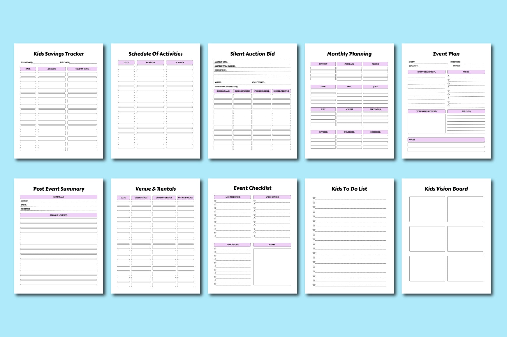 Kids Fundraising Planner