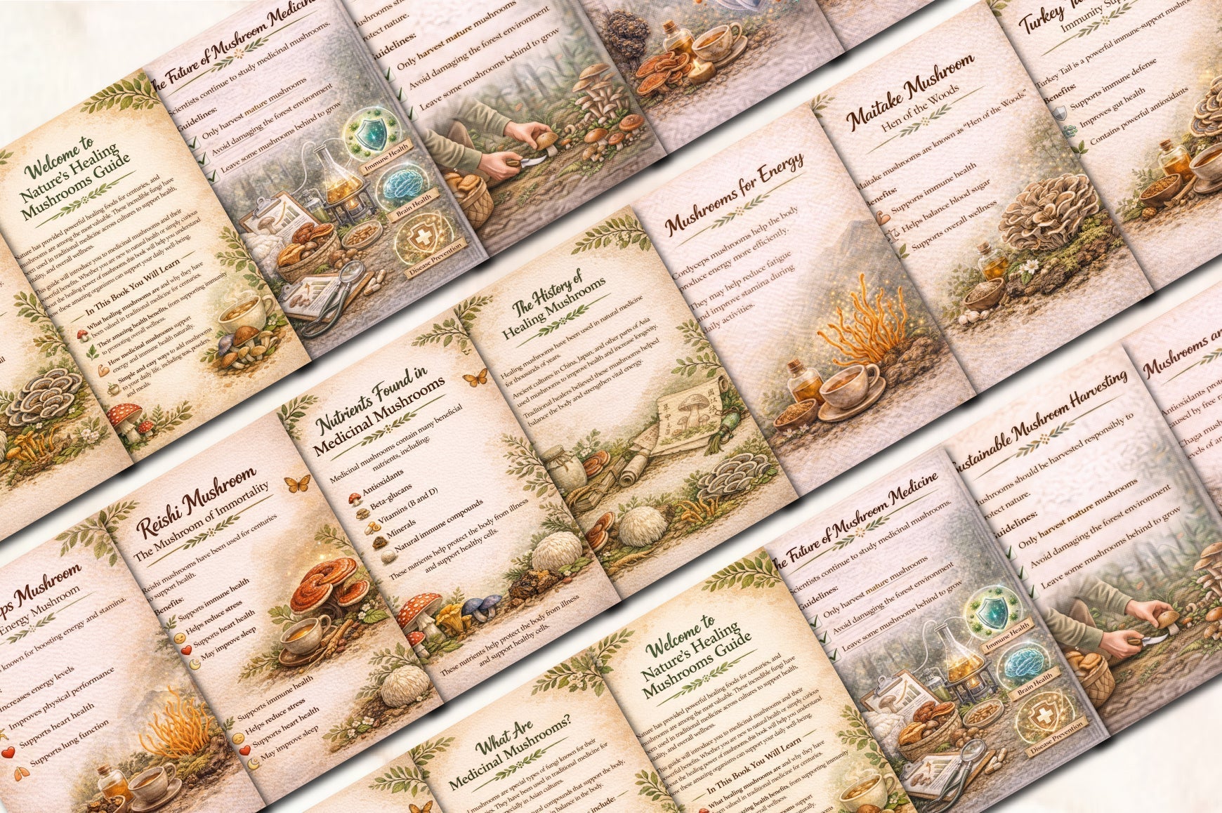 Nature Healing Mushrooms Guide Planner