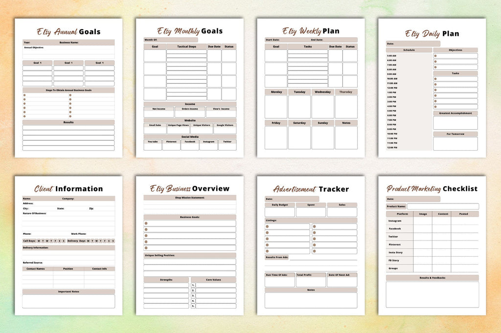 Etsy Shop Business Planner