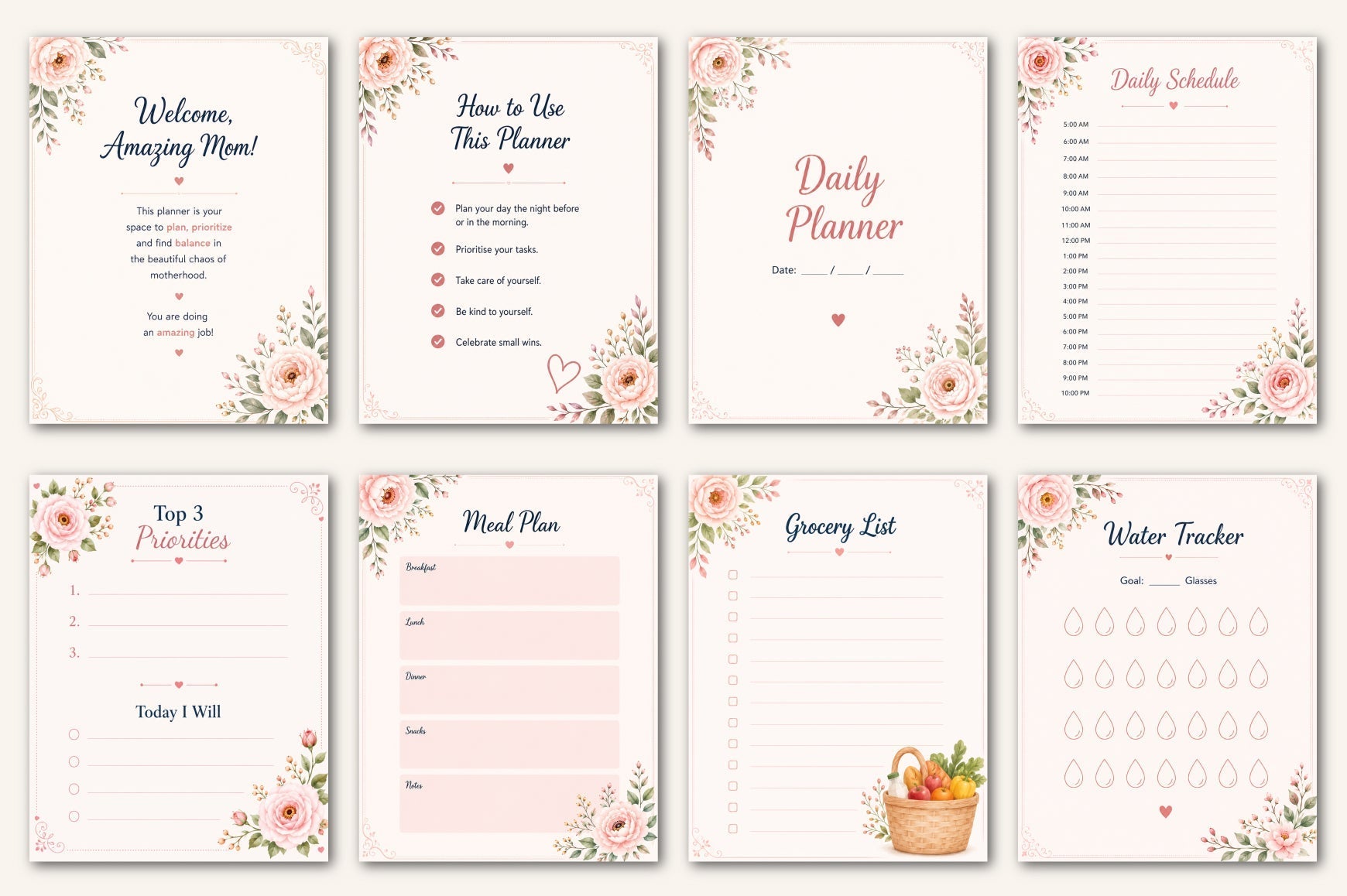 Mom Daily Productivity Planner