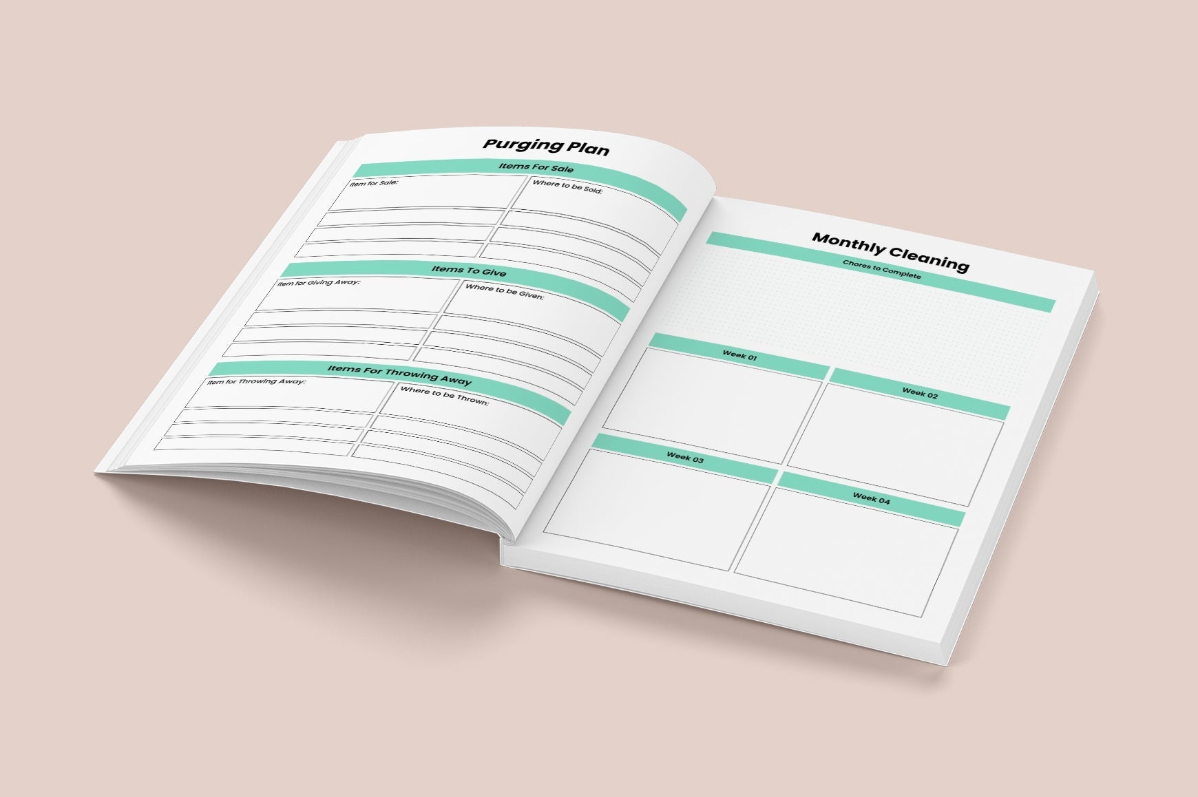 Home Declutter Organization Planner