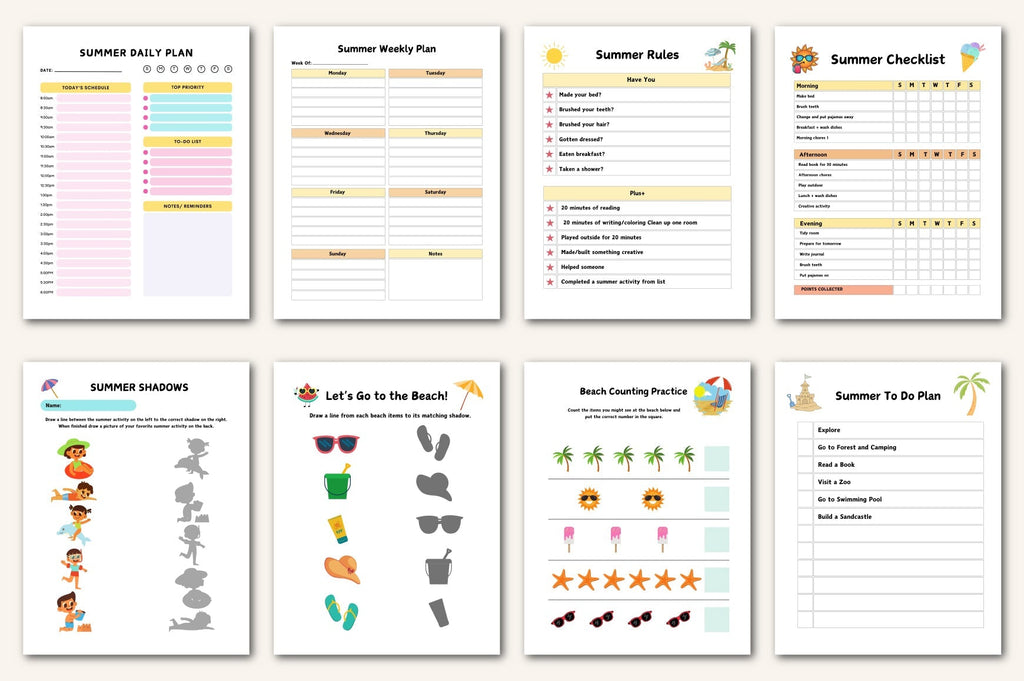 Summer Activity Planner for Children