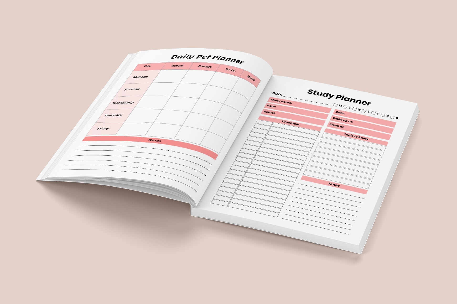 ADHD Daily Routine Task Planner printable productivity and routine planner