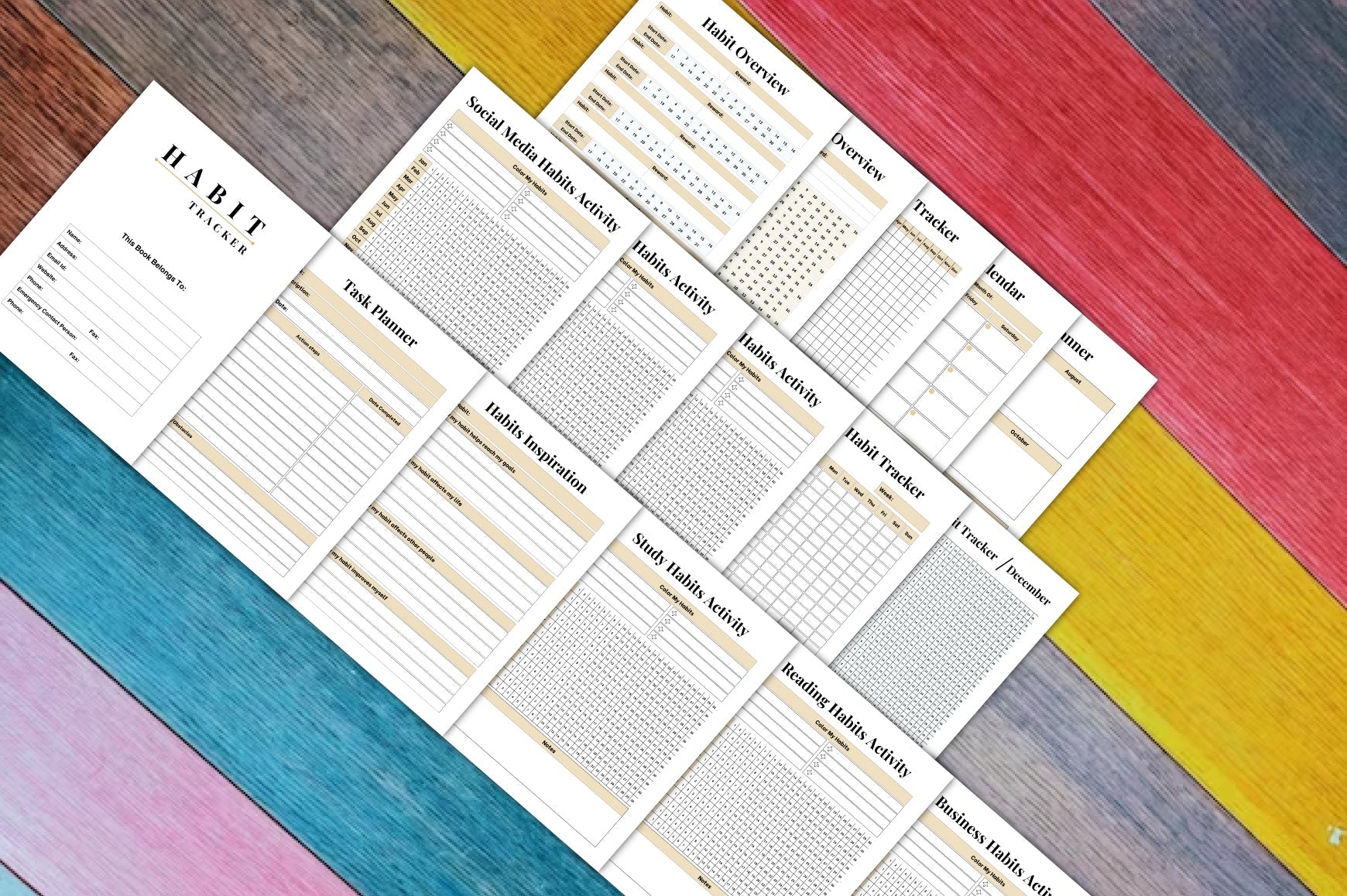 ADHD Habit Planner for Effective Organization habit tracker worksheets