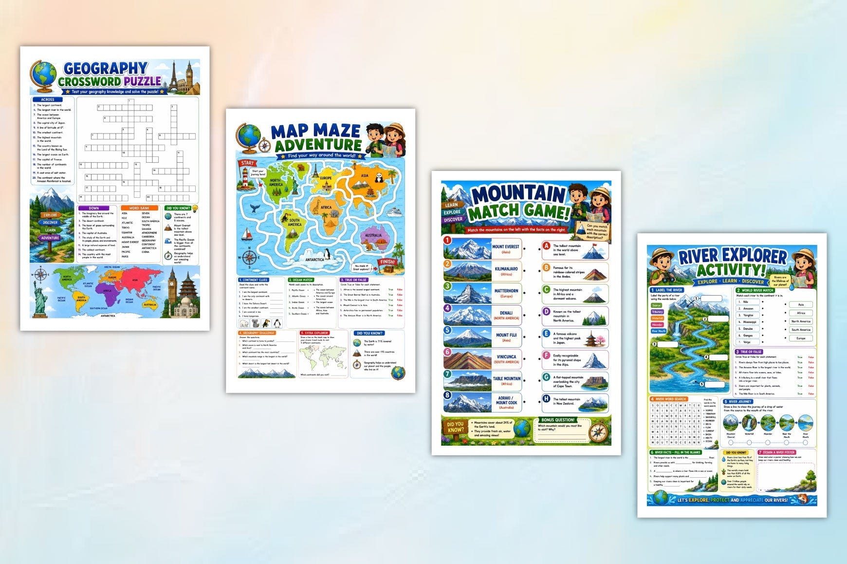 World Explorer Activity For Kids Workbook