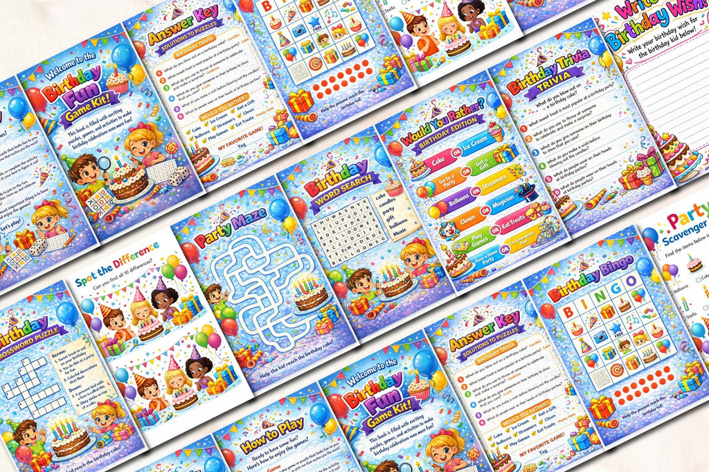 Birthday Fun Game Planner for Kids
