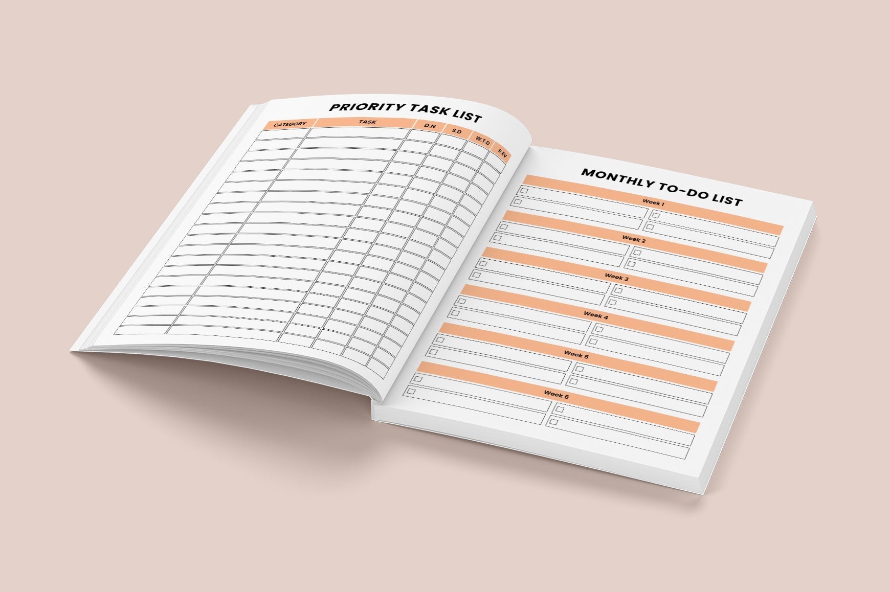 ADHD Focus Productivity Journal printable planning and reflection journal