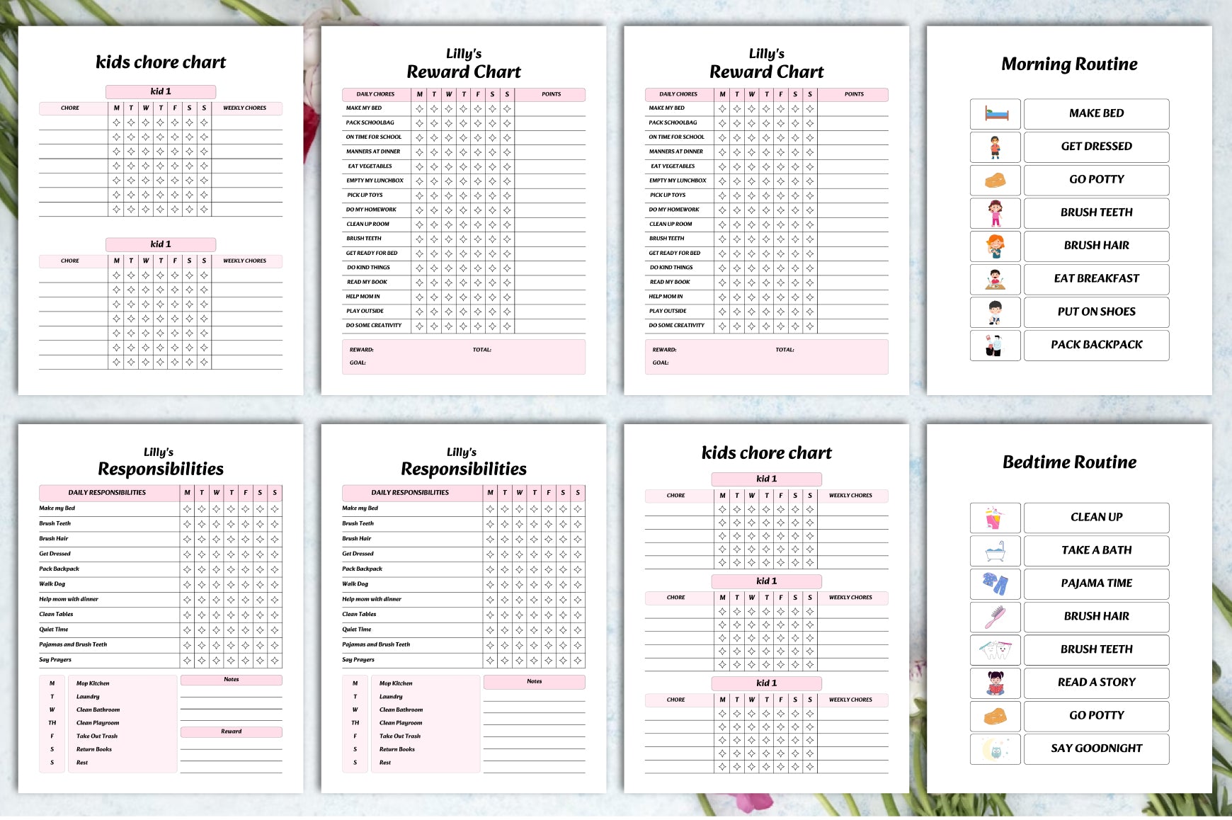 Chore Chart for Kids Planner