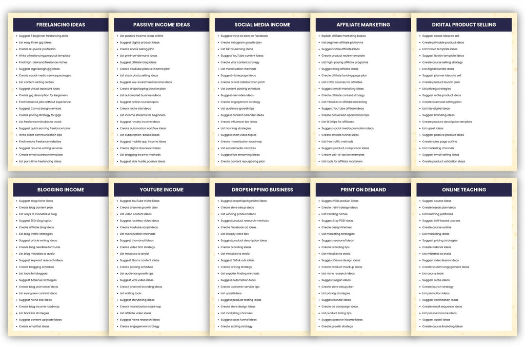 Online Earning Prompts
