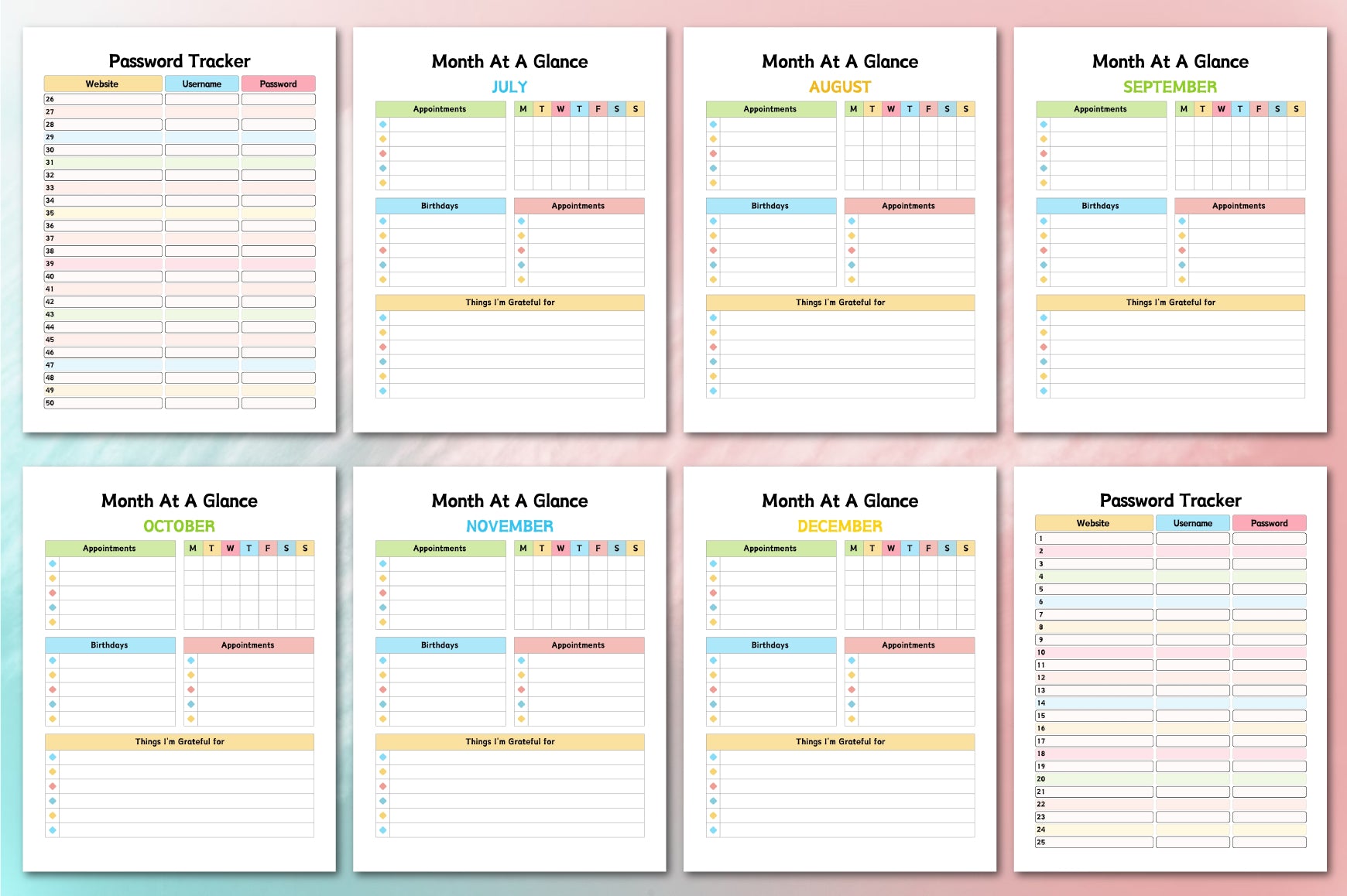 ADHD Planner for Kids Printable Pages