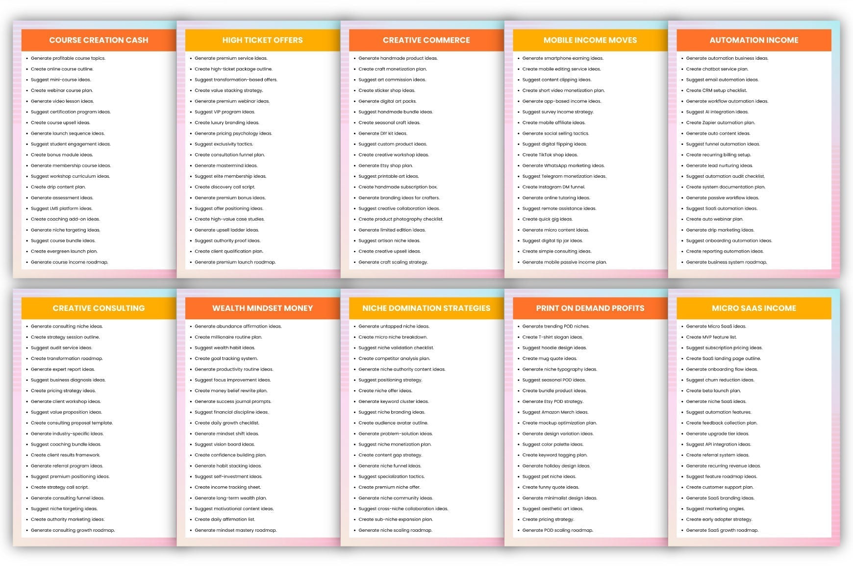 Creative Earn Prompts