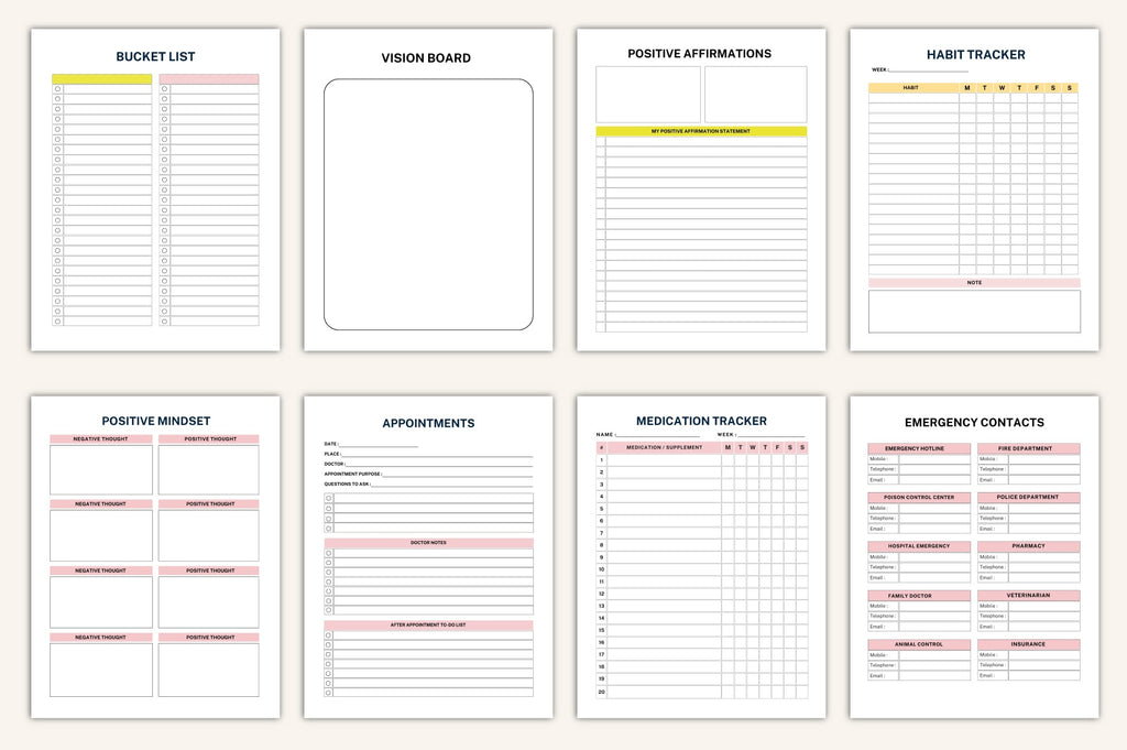 ADHD Adult Planner Printable Pages