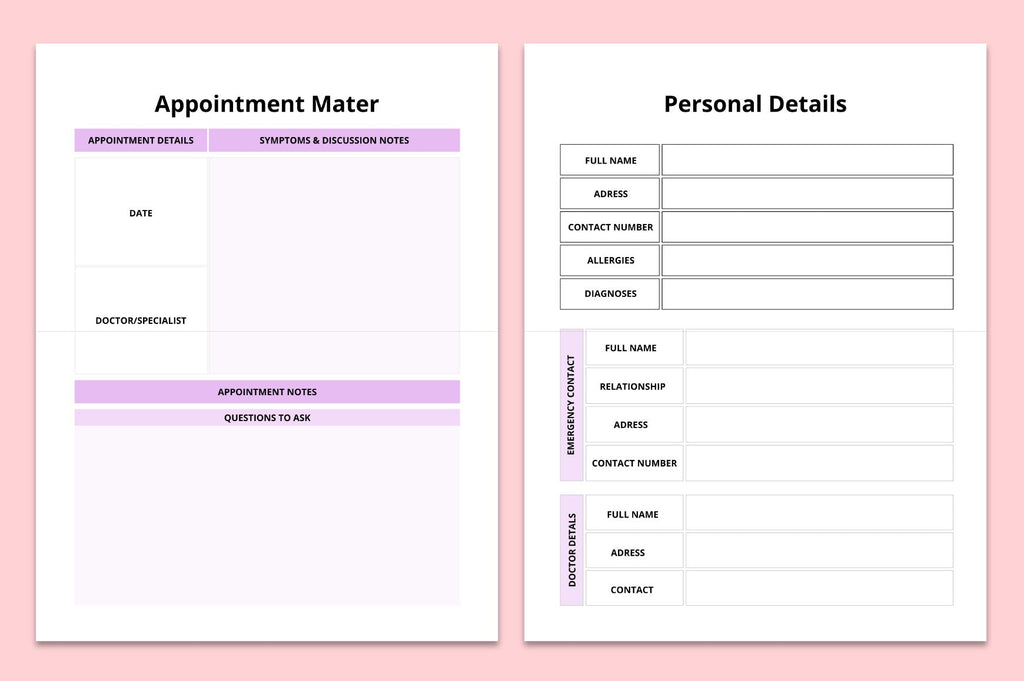 Personal Details Planner