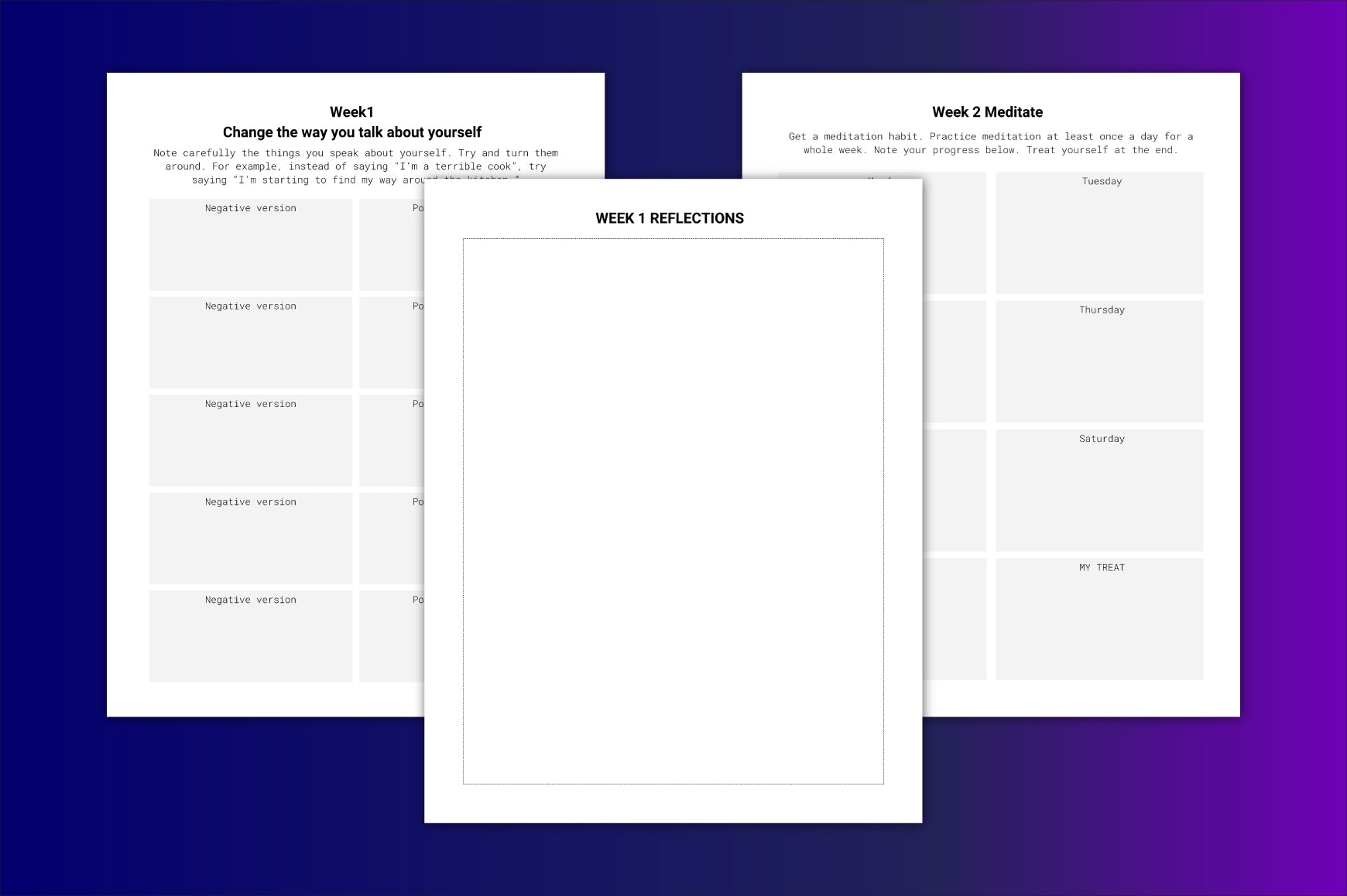 Week Growth Women Mindset Journal