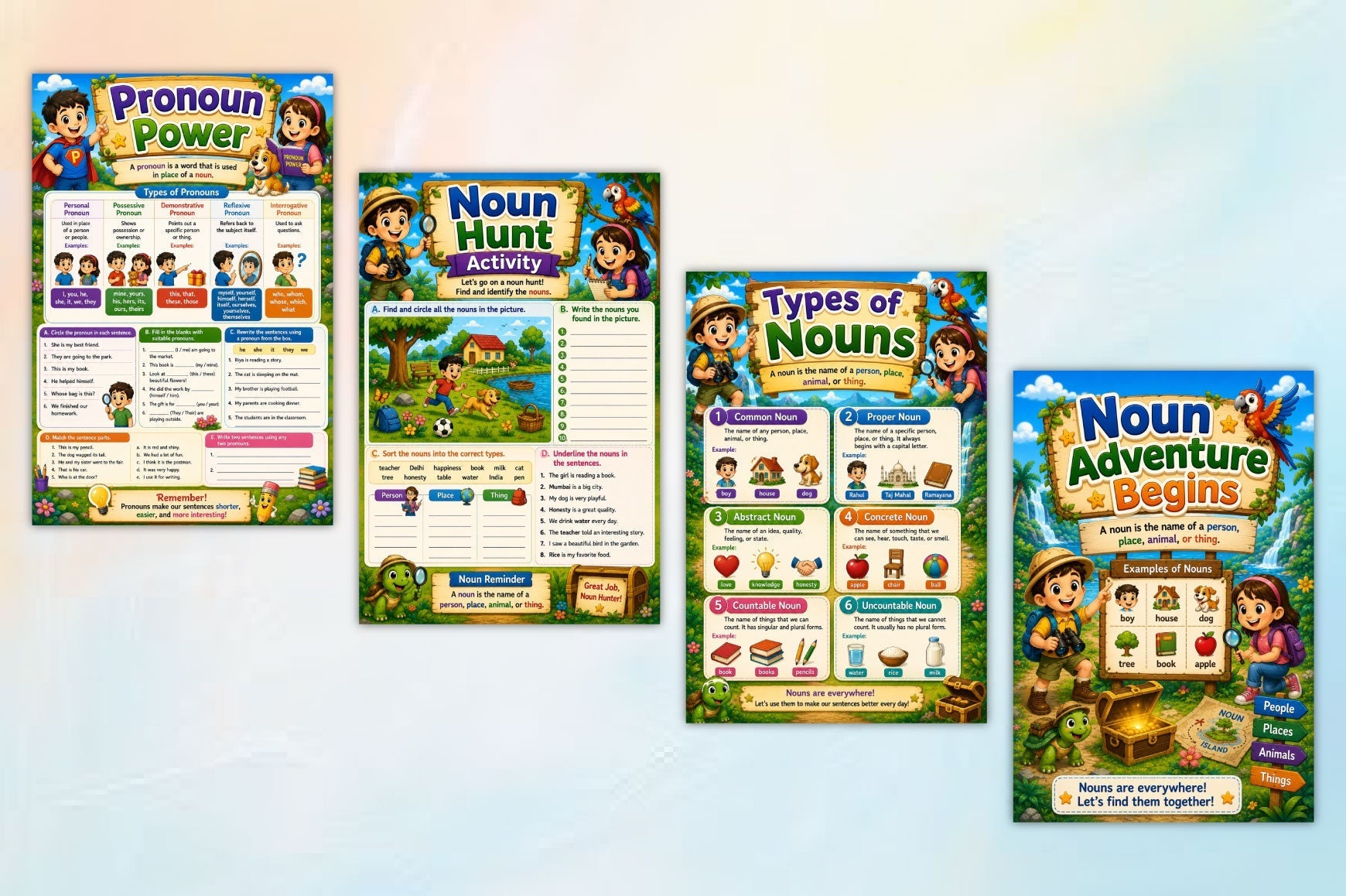Kids Parts Of Speech Adventure Book