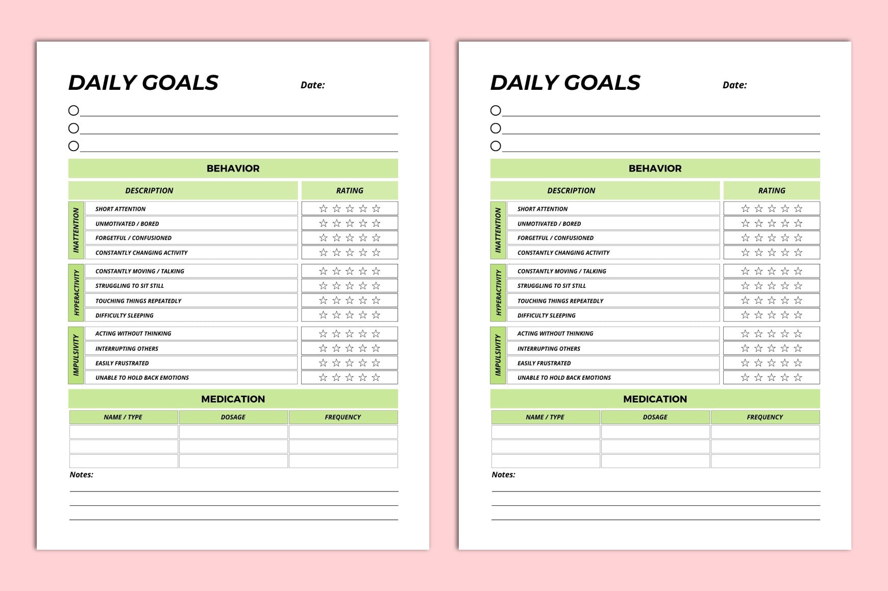 ADHD Behavior Planner printable PDF behavior management planner