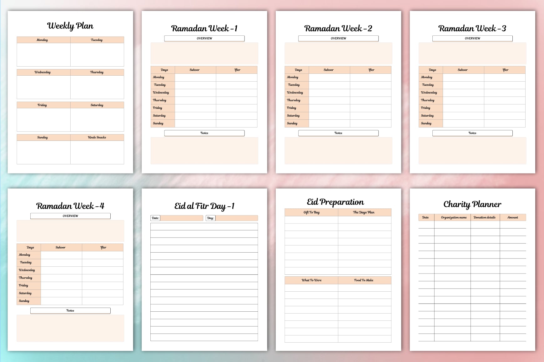 Ramadan Planner