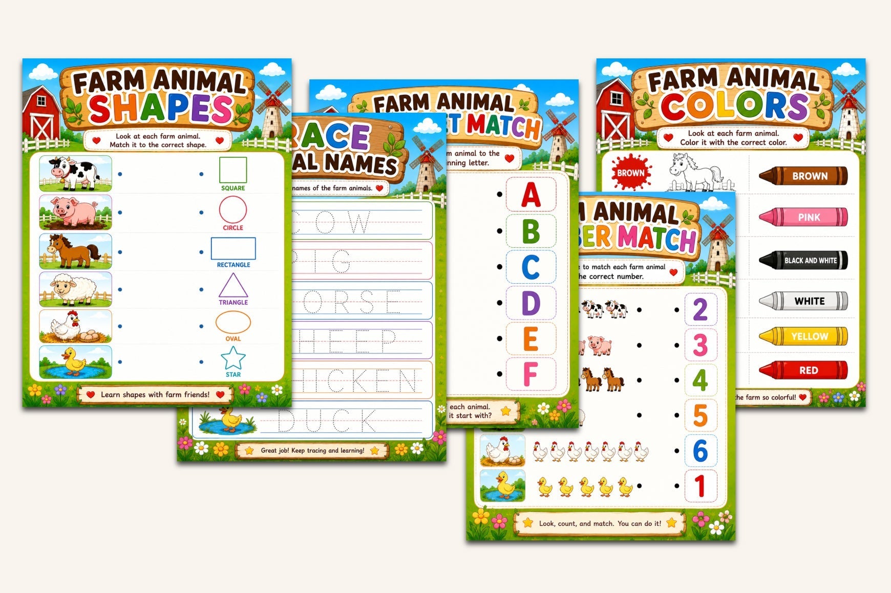 Farm Animals Learning Book