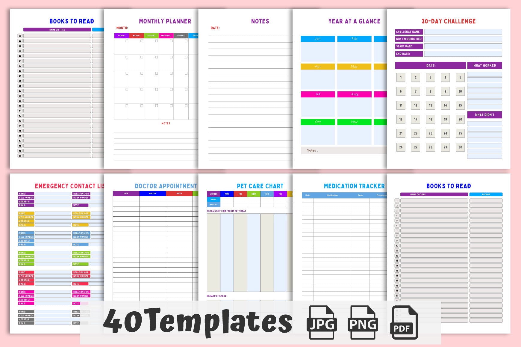 ADHD Kids Planner Printable Pages