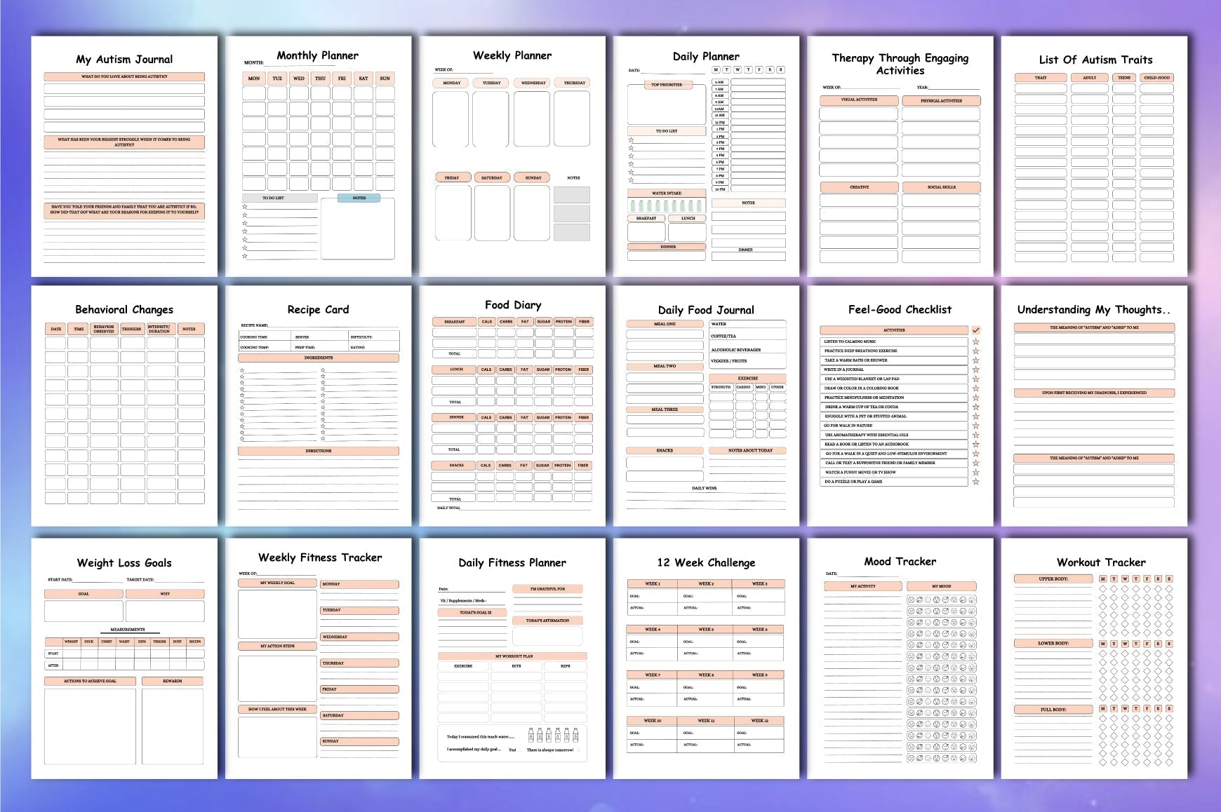 Autism Planner Guide Printable Planner Pages