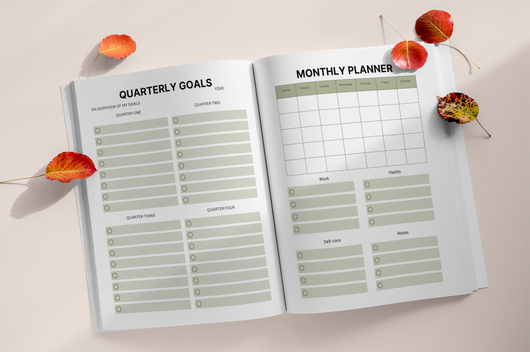 Goal Setting Daily Action Planner