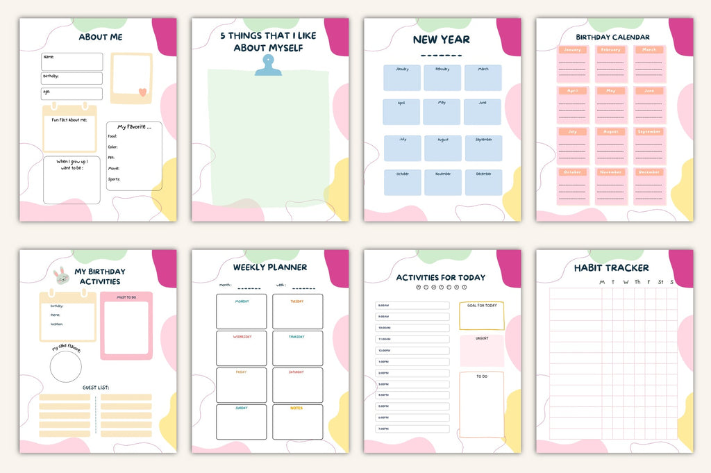 Yearly Activities Planner for Kids
