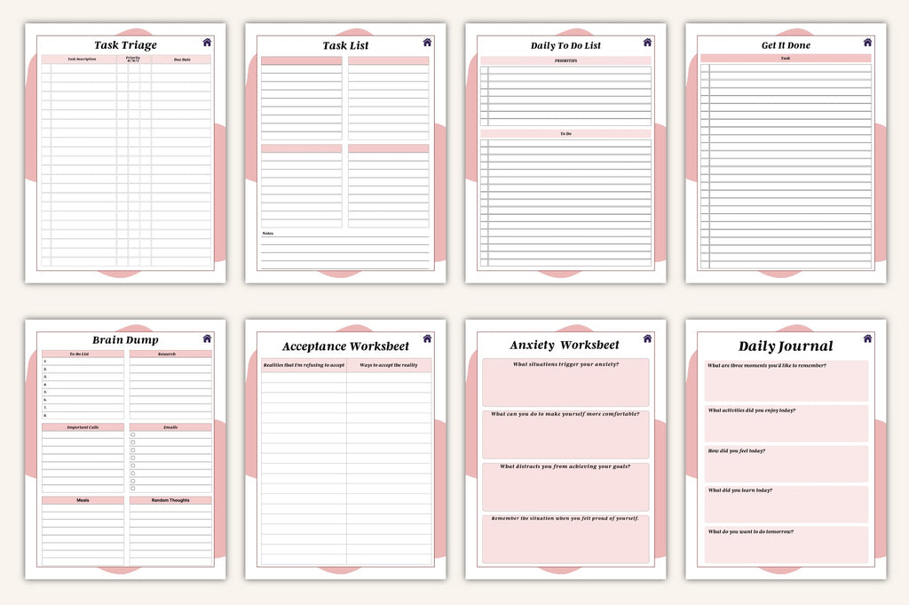 ADHD Brain Dump Planner Brainstorm Pages