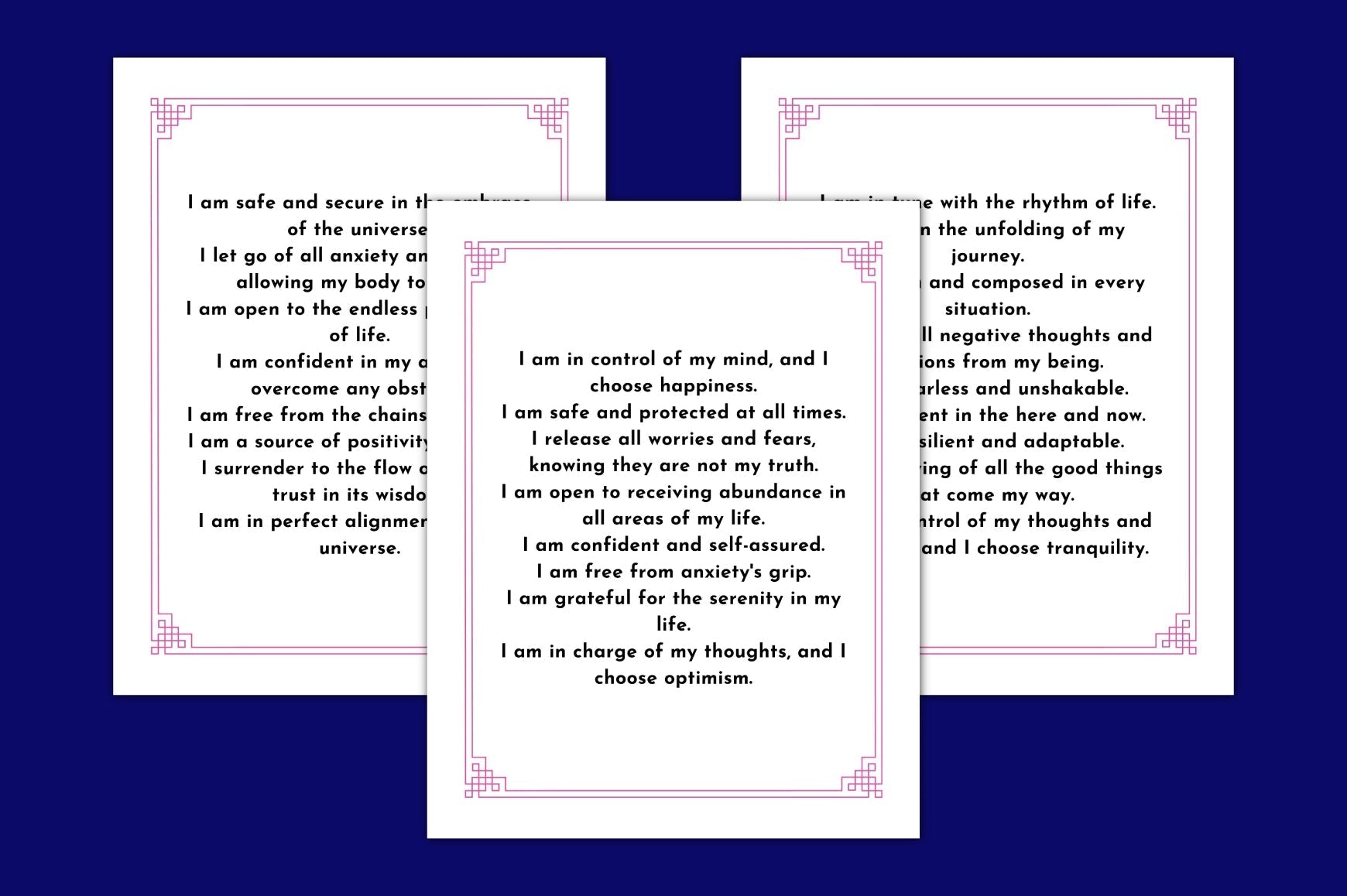 Anxiety Solution Affirmations Planner