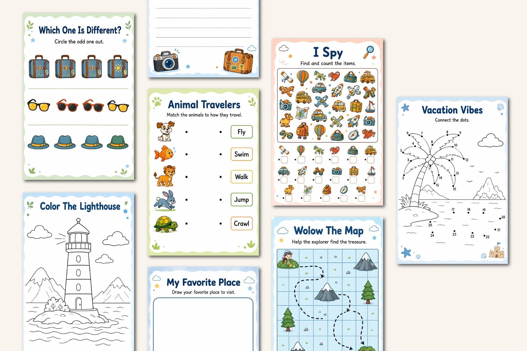 Kids Travel Activity Book