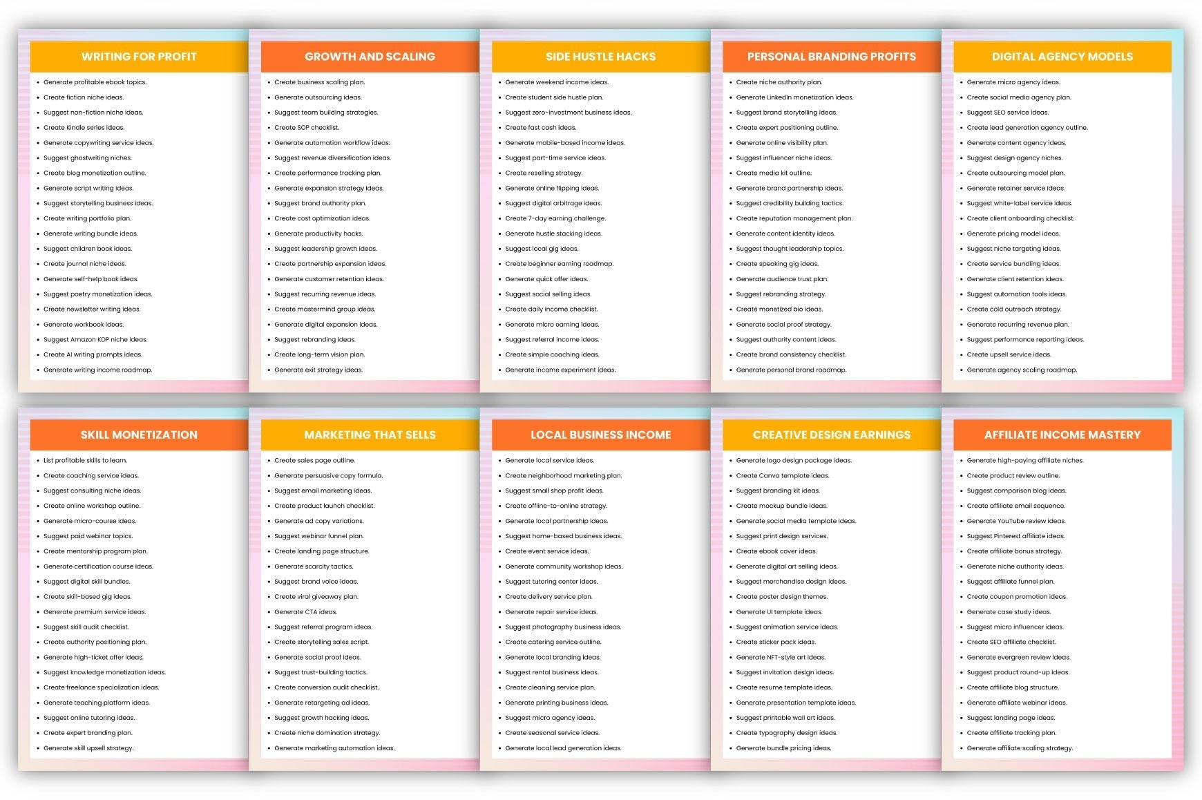 Creative Earn Prompts