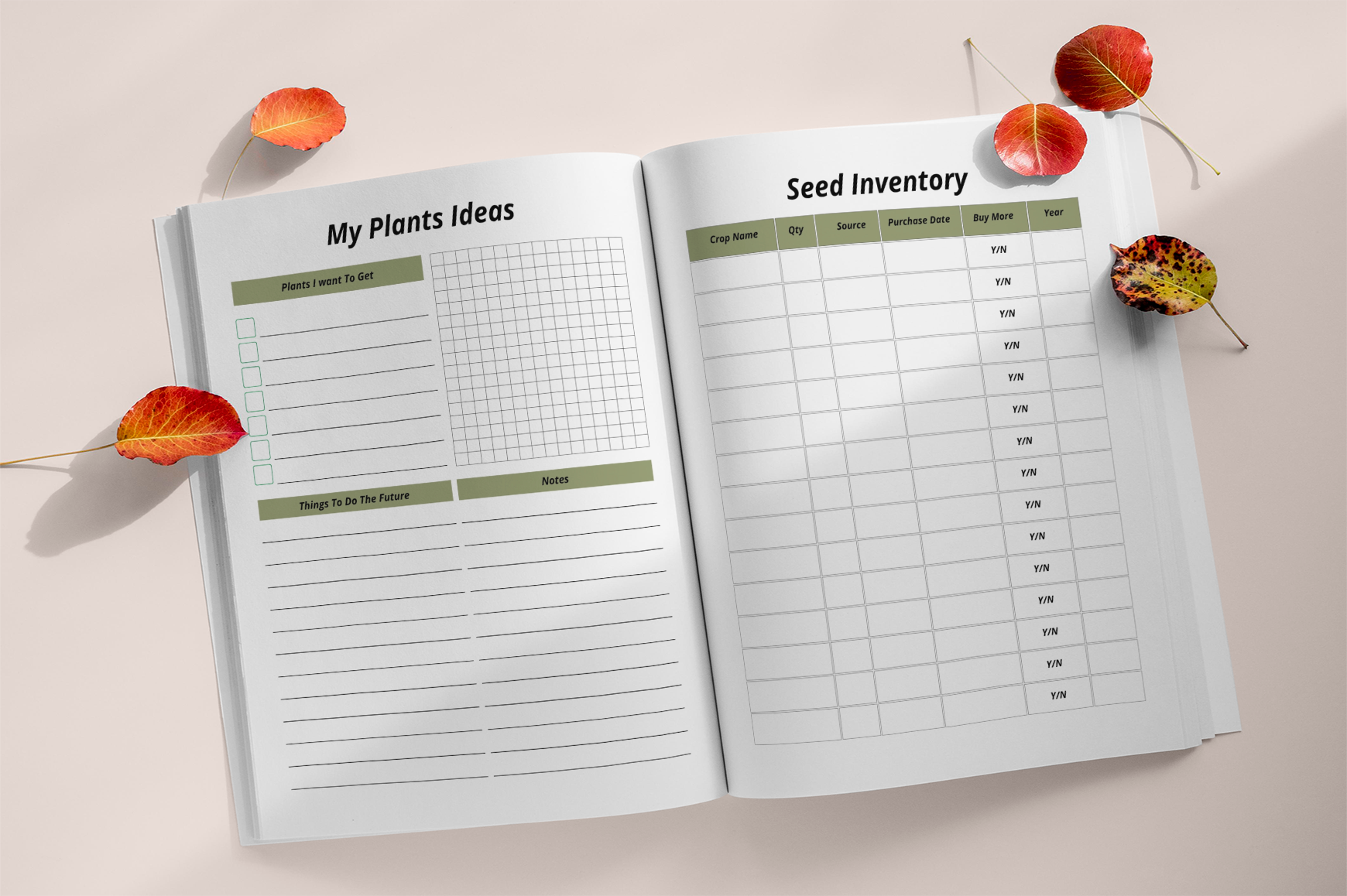 Houseplant Care Garden Journal
