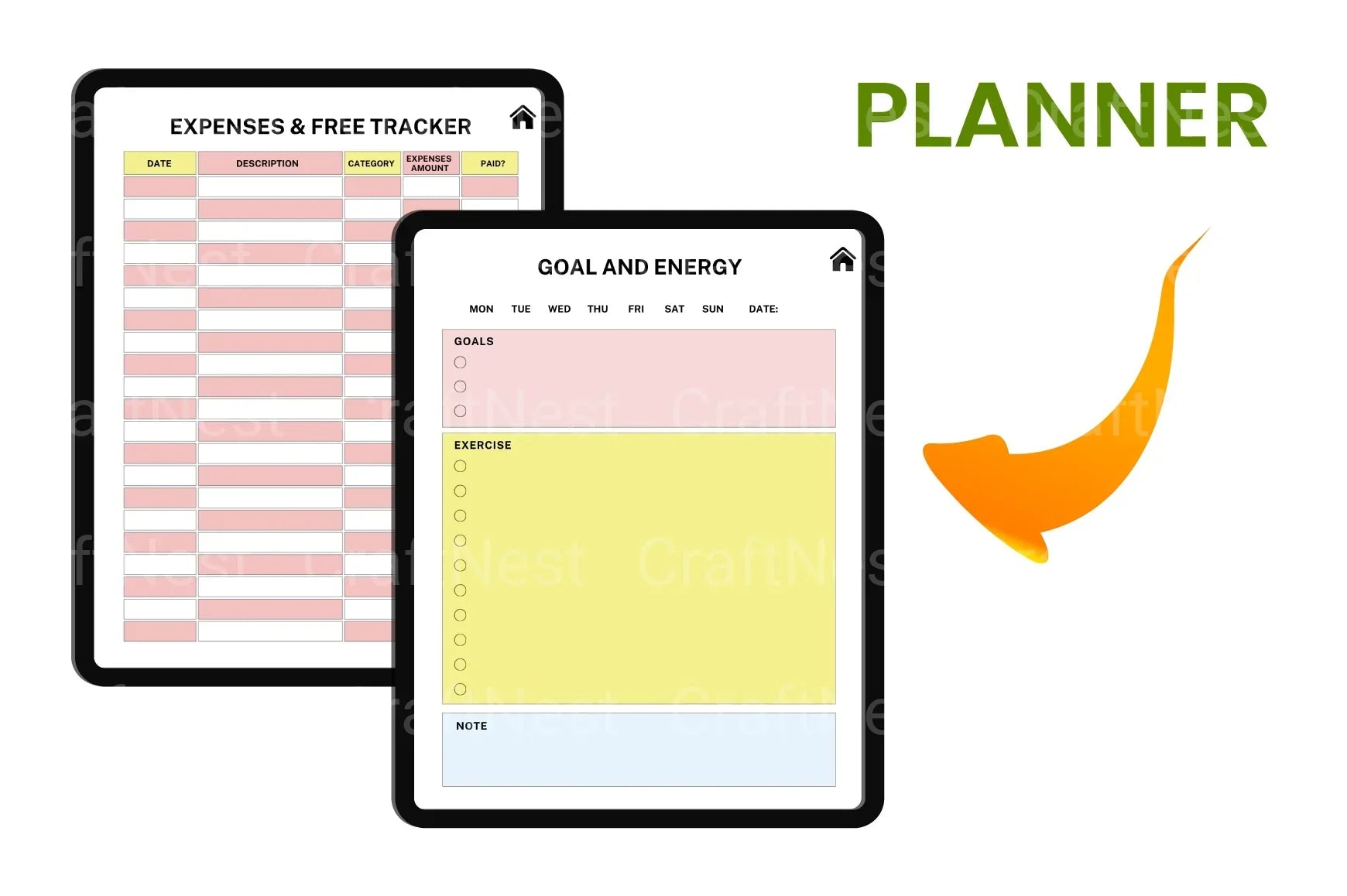 ADHD Printable Planner productivity pages for managing daily responsibilities