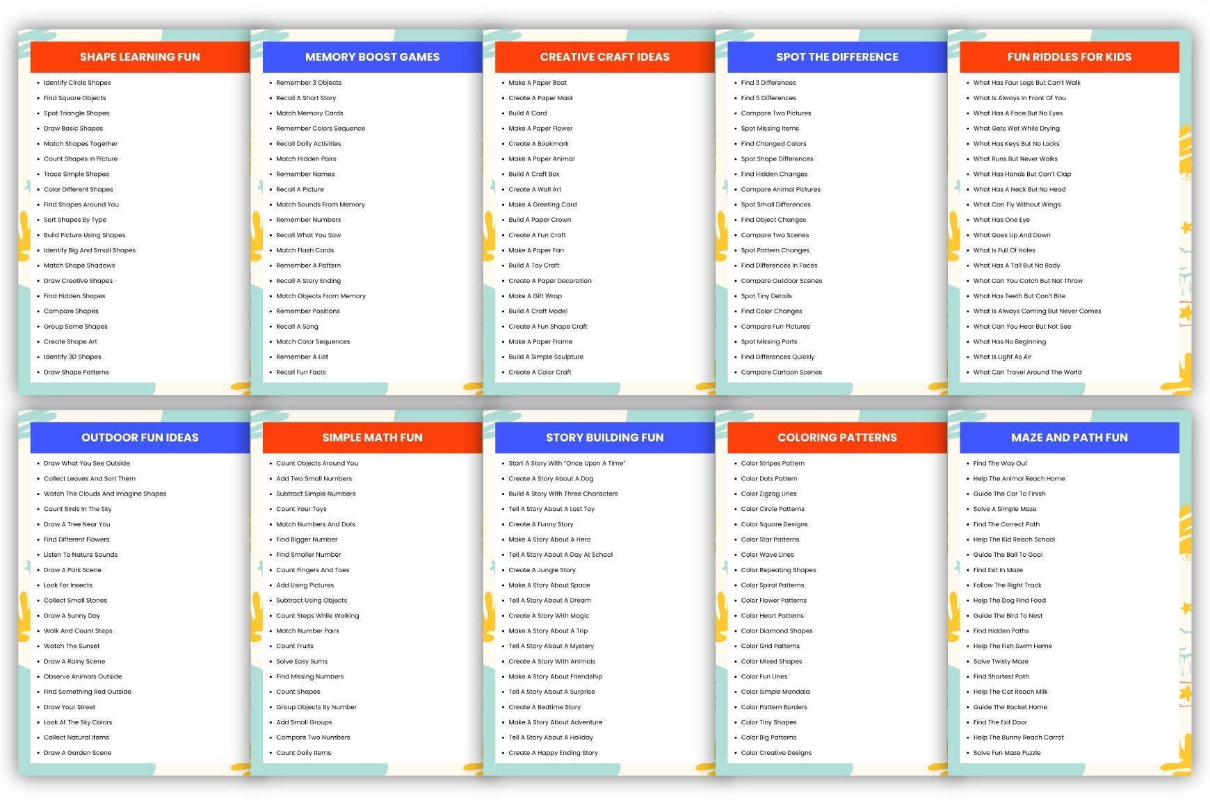 Kids Activity Prompts