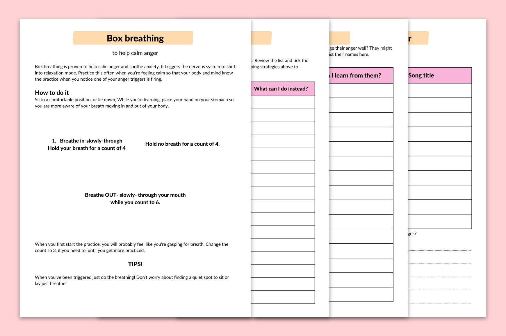 Anger Management Planner