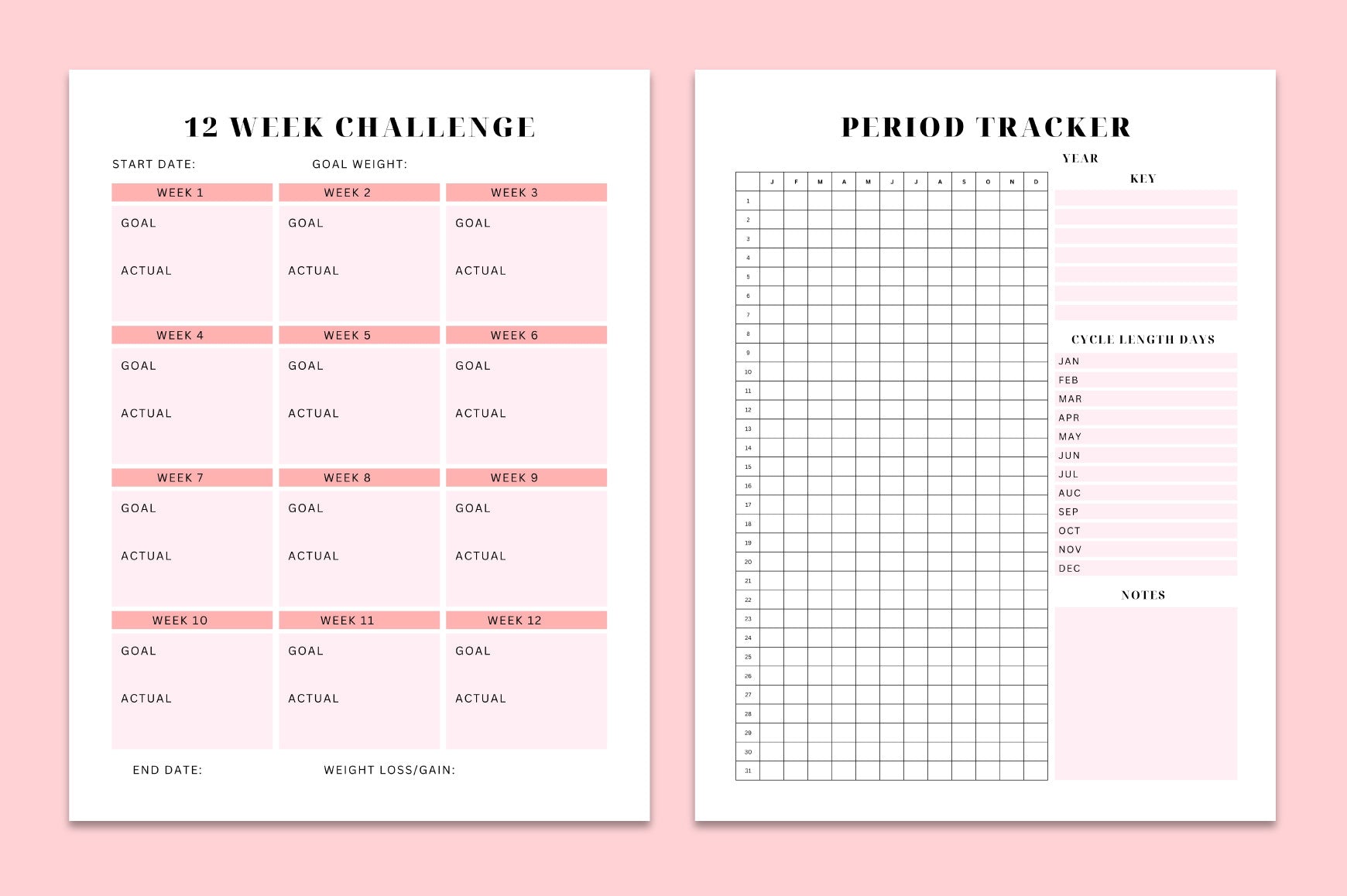 Health and Fitness Planner