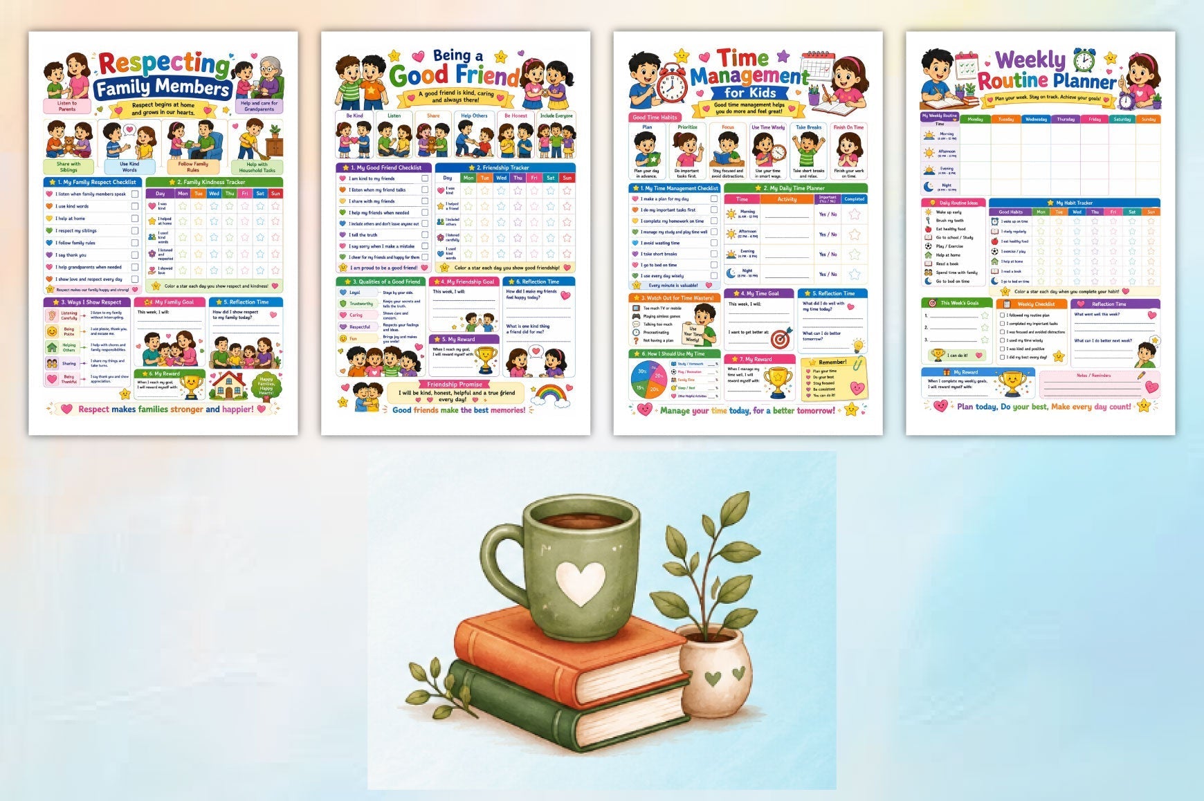 Kids Daily Routine Responsibility Workbook