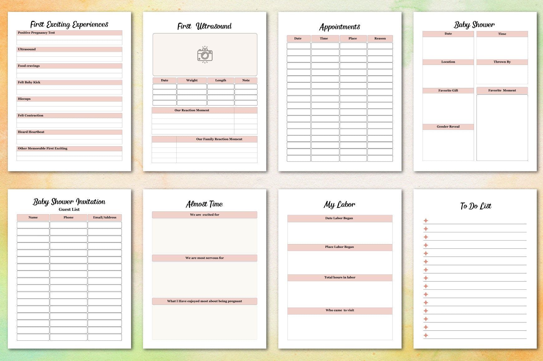 Weekly Pregnancy Journal