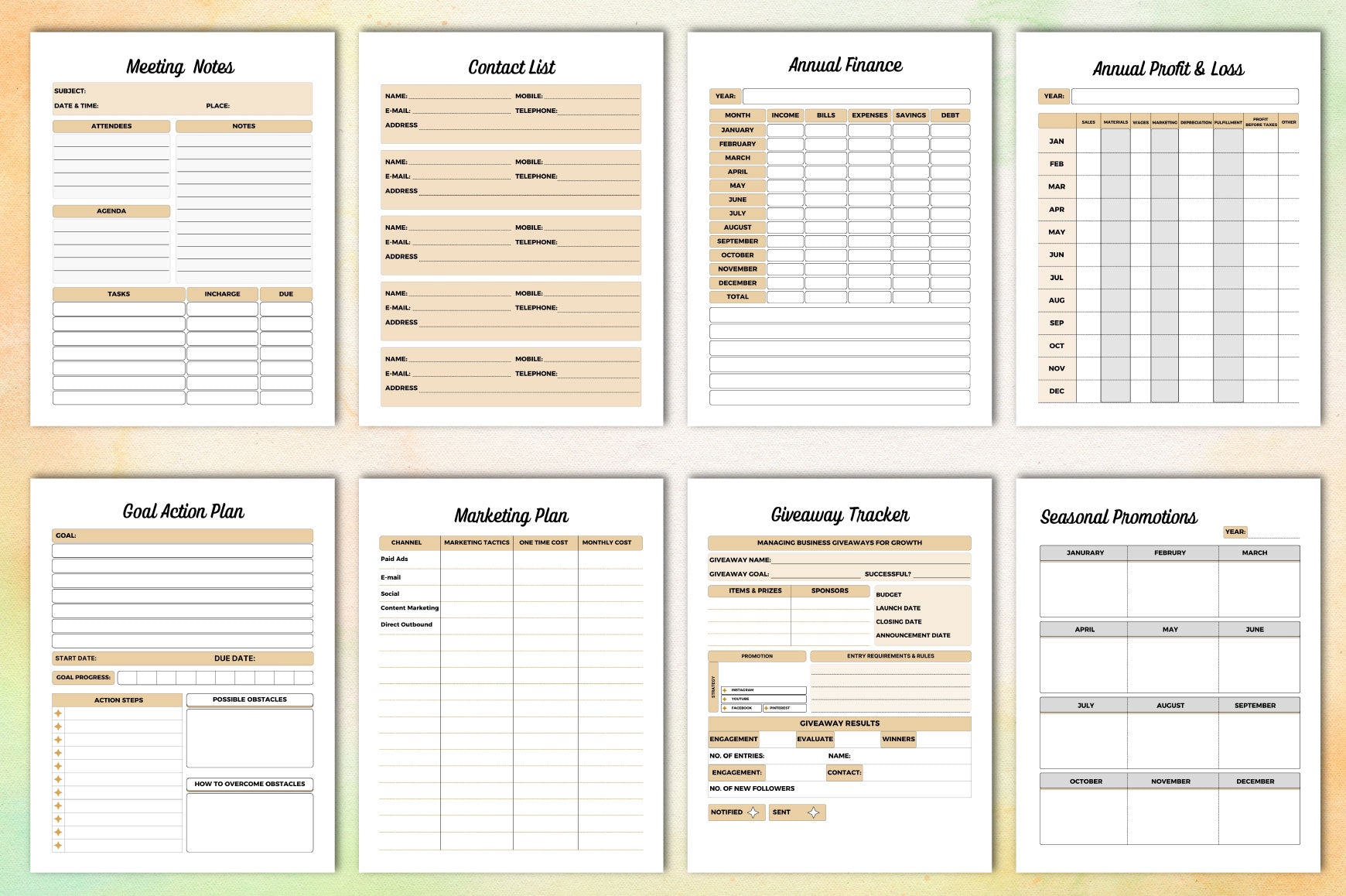 Business Planner Template