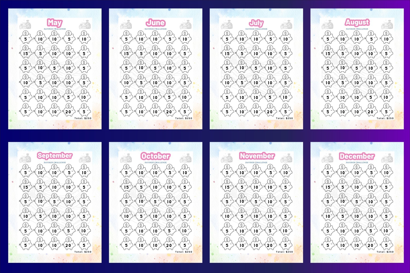 Month Savings Challenge Planner
