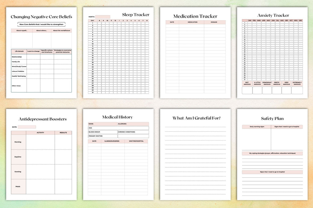 Mental Self Care Workbook for Personal Growth