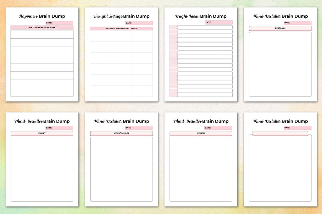Brain Dump Planner for Effective Organization