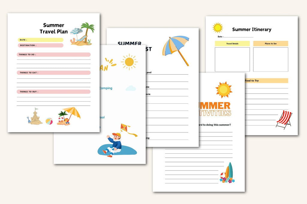 Summer Activity For Children Planner