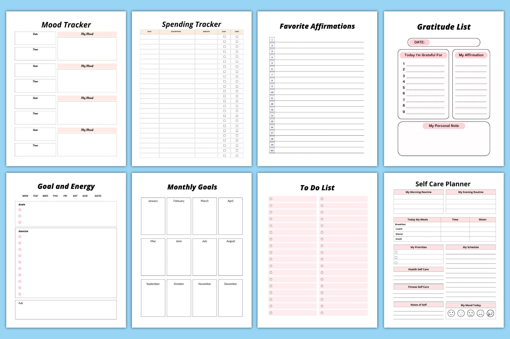 Self Care Gratitude Journal for Women