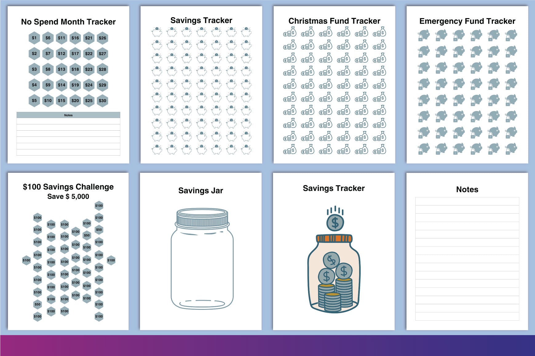Money Savings Challenge Planner
