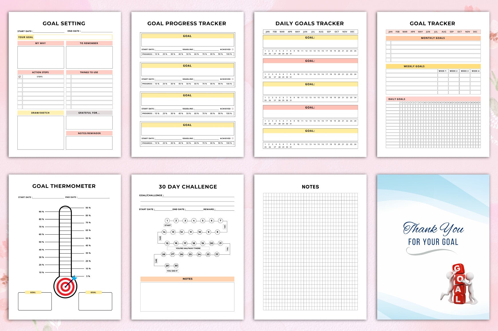Goal Setting Motivation Planner