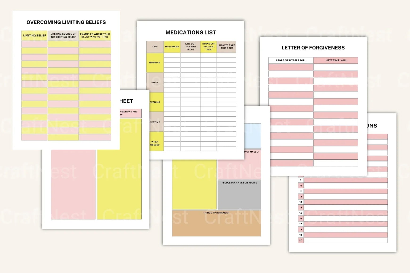 ADHD Printable Planner daily planning pages for managing priorities